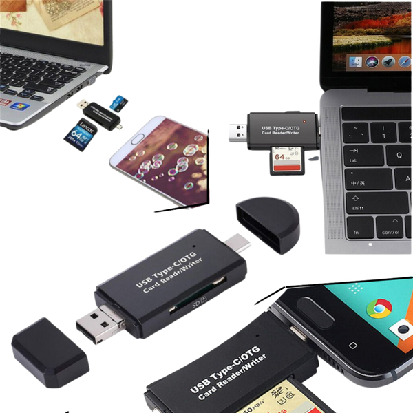 3 in 1 USB memory card reader