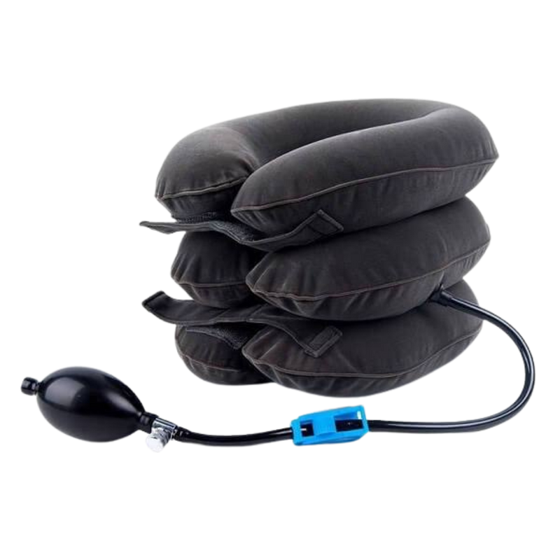 Cervical neck traction inflatable collar