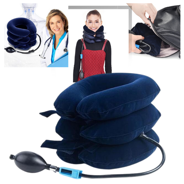 Cervical neck traction inflatable collar
