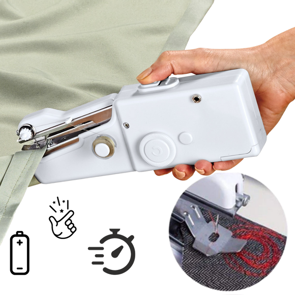 Handheld sewing machine and sewing kit