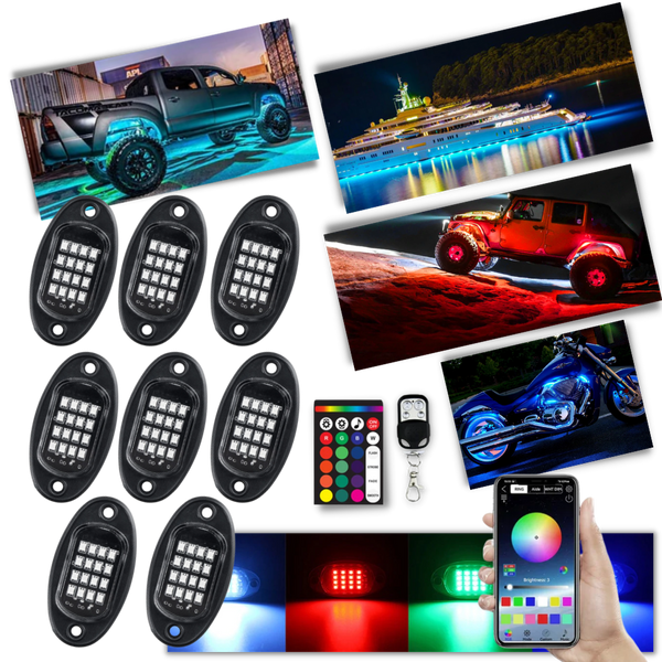 Pack of 8 RGB Light for Vehicles