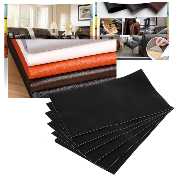 Self-adhesive leather repair patch