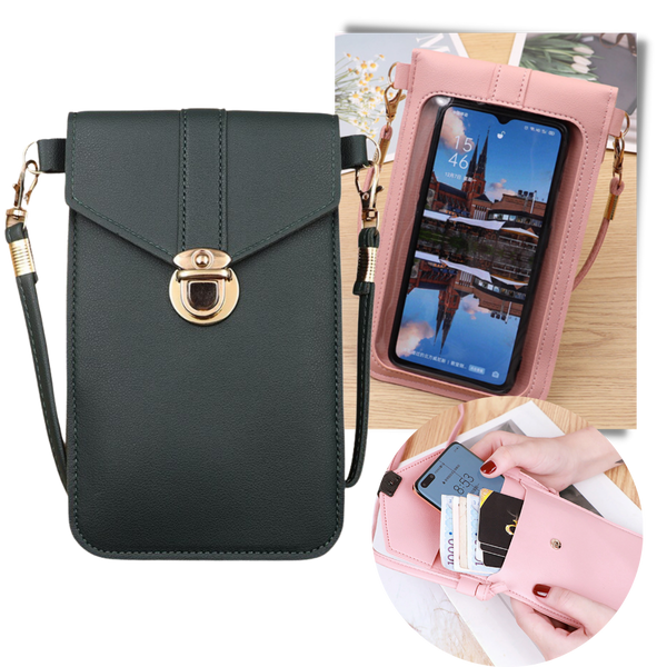 Touchscreen phone crossbody bag