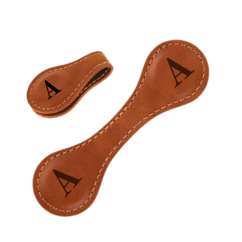 Sleek Personalized Magnetic Leather Bookmark
