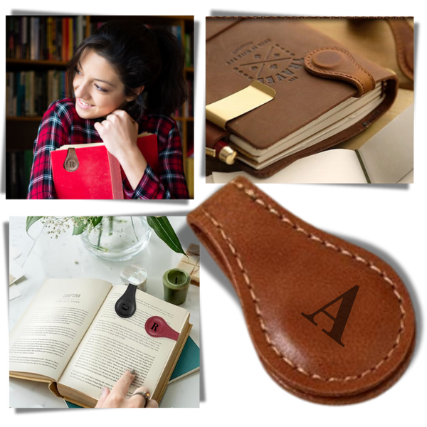 Sleek Personalized Magnetic Leather Bookmark