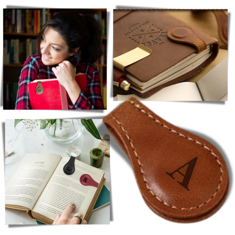 Sleek Personalized Magnetic Leather Bookmark