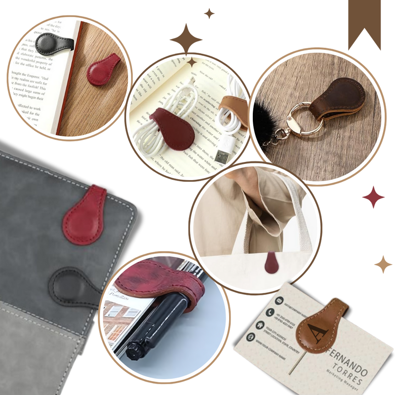 Sleek Personalized Magnetic Leather Bookmark