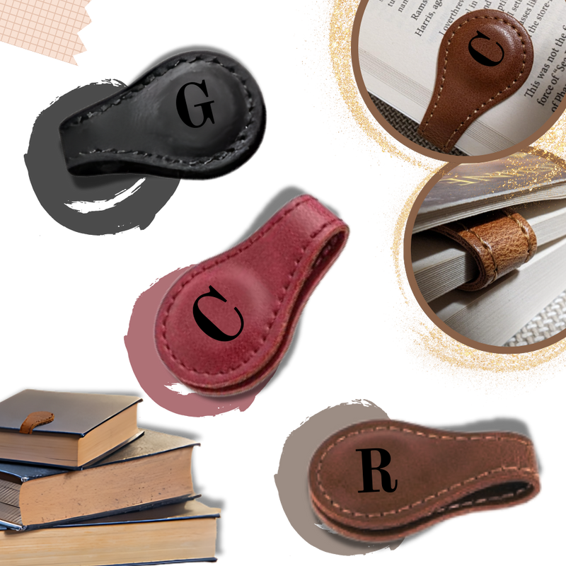 Sleek Personalized Magnetic Leather Bookmark