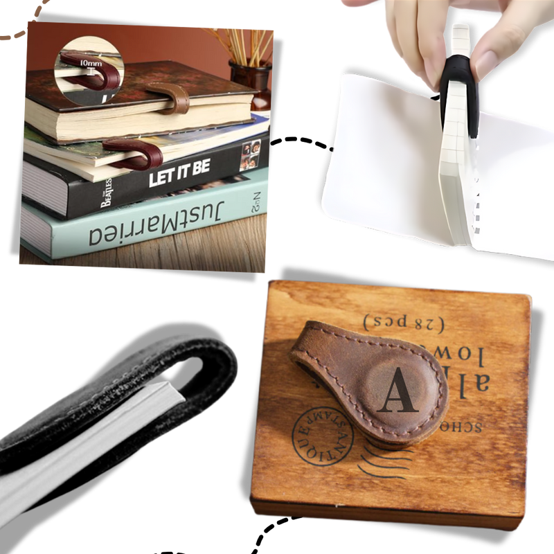 Sleek Personalized Magnetic Leather Bookmark