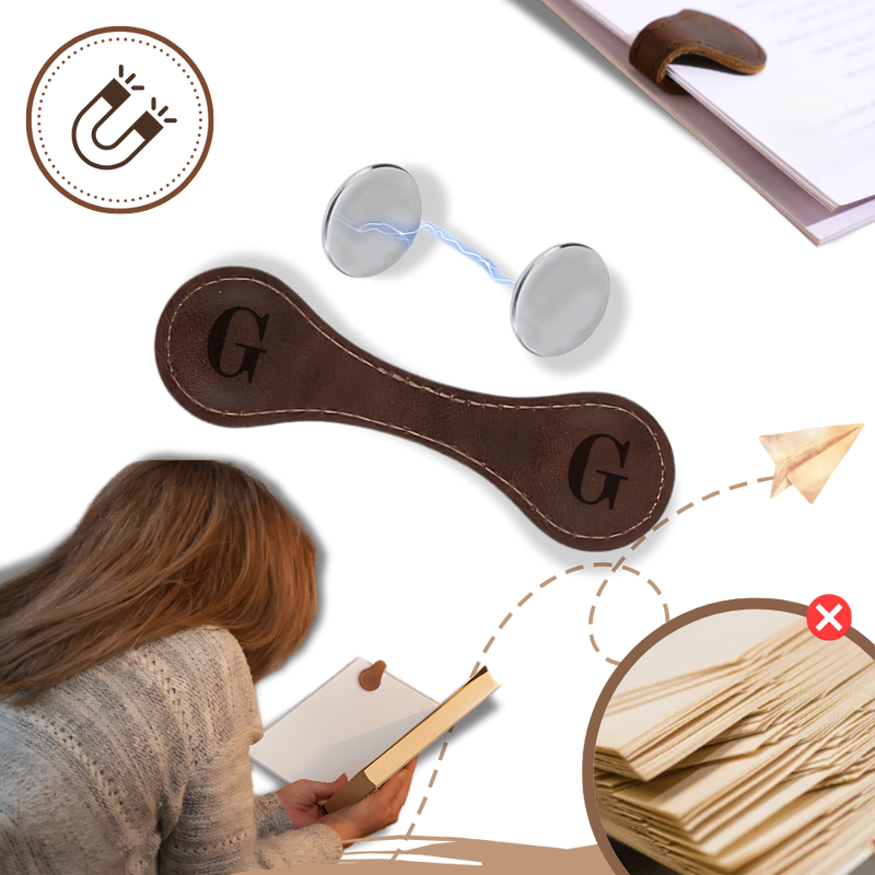 Sleek Personalized Magnetic Leather Bookmark